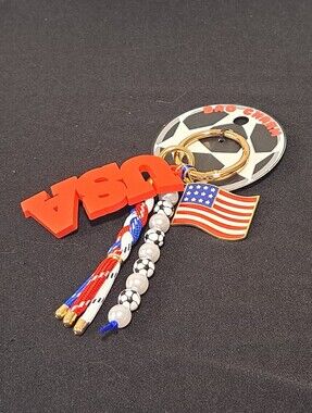 World Cup USA Red & Blue Patriotic Keychain Charm